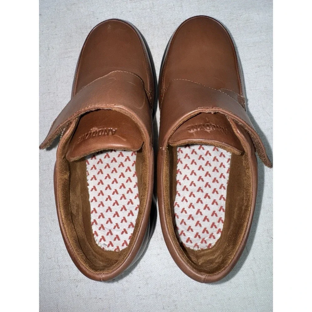 Anodyne No 28 Men's Casual Oxford Dress Shoes Brown 9.5 Extra‎ Wide XW Hook Loop